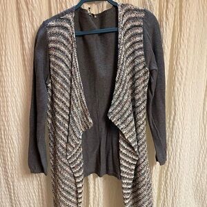 BKE Charcoal and Multicolor Knit Cardigan